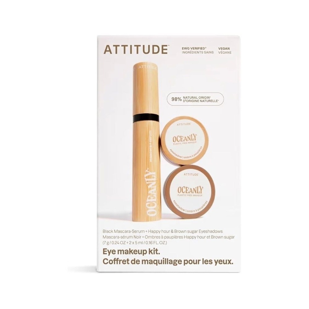 ATTITUDE Oceanly Eye Makeup Kit - Black Mascara-Serum & 2 Eyeshadows (Happy Hour